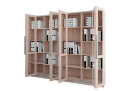 "Библиотека №4 МДФ" шкаф для книг - двери гармошка