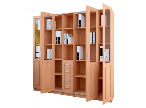 "Библиотека №5 МДФ" шкаф для книг - двери гармошка