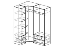 Меркурий Люкс фреза №17 шкаф угловой распашной