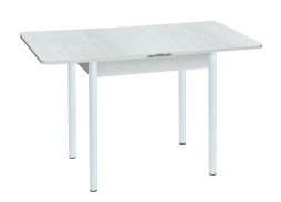 Стол обеденный "Эко" 80*60/120 белый/ножки муар белый, ф-ка Система Мебели