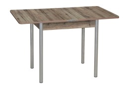 Стол обеденный "Эко" 80*60/120 дуб веллингтон/ножки серебристый металлик, ф-ка Система Мебели