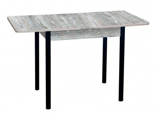 Стол обеденный "Эко" 80*60/120 бетон тёмный/металлик, ф-ка Система Мебели