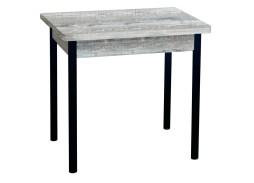 Стол обеденный "Эко" 80*60/120 бетон тёмный/металлик, ф-ка Система Мебели