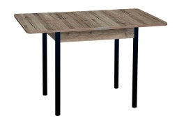 Стол обеденный "Эко" 80*60/120 дуб веллингтон/чёрный, ф-ка Система Мебели