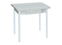 Стол обеденный с ящиком "Эко" 80*60/120 белый/ножки муар белый, ф-ка Система Мебели