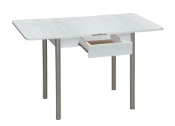 Стол обеденный с ящиком "Эко" 80*60/120 белый/ножки белые, ф-ка Система Мебели