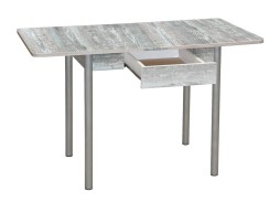 Стол обеденный с ящиком "Эко" 80*60/120 бетон пайн тёмный/металлик, ф-ка Система Мебели