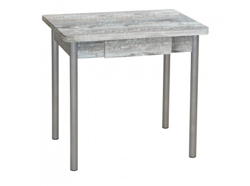 Стол обеденный с ящиком "Эко" 80*60/120 бетон пайн тёмный/металлик, ф-ка Система Мебели