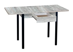 Стол обеденный с ящиком "Эко" 80*60/120 бетон пайн тёмный/чёрный, ф-ка Система Мебели