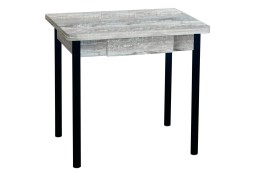 Стол обеденный с ящиком "Эко" 80*60/120 бетон пайн тёмный/чёрный, ф-ка Система Мебели