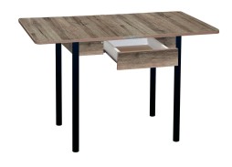 Стол обеденный с ящиком "Эко" 80*60/120 дуб веллингтон/чёрный, ф-ка Система Мебели