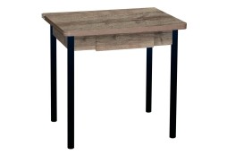 Стол обеденный с ящиком "Эко" 80*60/120 дуб веллингтон/чёрный, ф-ка Система Мебели