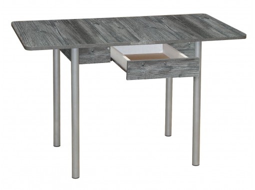 Стол обеденный с ящиком "Эко" 80*60/120 сосна пасадена/металлик, ф-ка Система Мебели