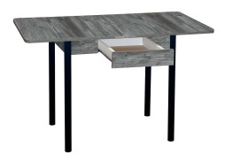 Стол обеденный с ящиком "Эко" 80*60/120 сосна пасадена/чёрный, ф-ка Система Мебели