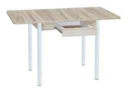Стол обеденный с ящиком "Эко" 80*60/120 дуб сонома/белый, ф-ка Система Мебели