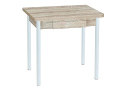 Стол обеденный с ящиком "Эко" 80*60/120 дуб сонома/белый, ф-ка Система Мебели