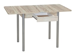 Стол обеденный с ящиком "Эко" 80*60/120 дуб сонома/металлик, ф-ка Система Мебели