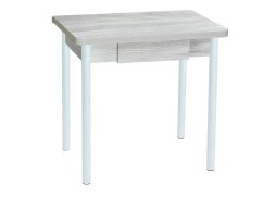 Стол обеденный с ящиком "Эко" 80*60/120 шимо светлый/белый, ф-ка Система Мебели