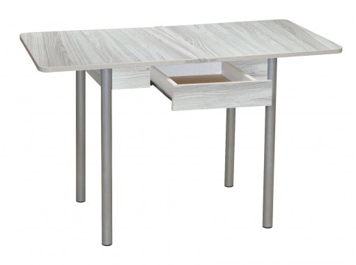 Стол обеденный с ящиком "Эко" 80*60/120 шимо светлый/металлик, ф-ка Система Мебели