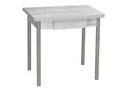 Стол обеденный с ящиком "Эко" 80*60/120 шимо светлый/металлик, ф-ка Система Мебели