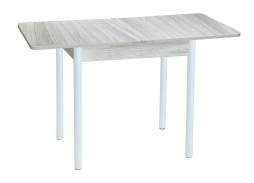 Стол обеденный "Эко" 80*60/120 шимо светлый/ножки муар белый, ф-ка Система Мебели