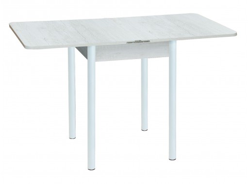 Стол обеденный "Эко" 60*60/120 белый/ножки белые, ф-ка Система Мебели