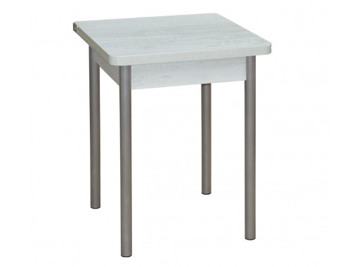 Стол обеденный "Эко" 60*60/120 белый/металлик, ф-ка Система Мебели