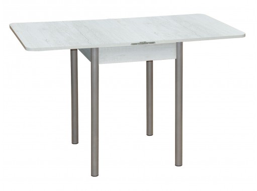 Стол обеденный "Эко" 60*60/120 белый/металлик, ф-ка Система Мебели