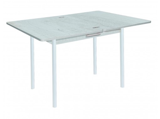Стол обеденный с ящиком "Симпл" 90*60/120 бетон пайн белый/ножки муар белый, ф-ка Система Мебели
