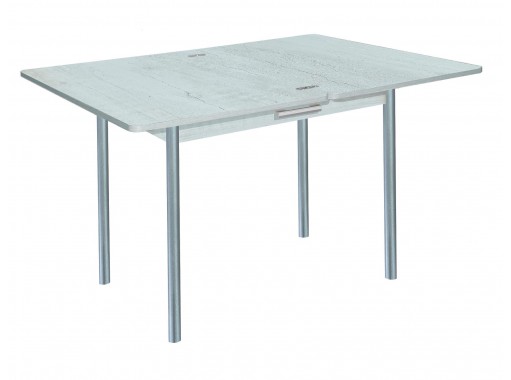 Стол обеденный с ящиком "Симпл" 90*60/120 бетон пайн белый/ножки металлик, ф-ка Система Мебели