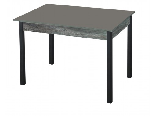 Стол обеденный "Альфа" с фотопечатью графит/сосна пасадена/чёрный, ф-ка Система Мебели