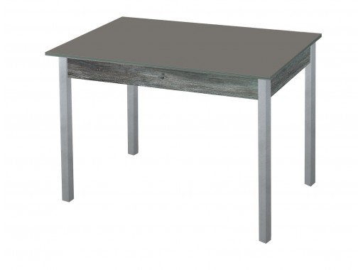 Стол обеденный "Альфа" с фотопечатью графит/сосна пасадена/металлик, ф-ка Система Мебели