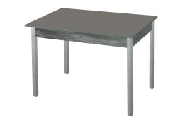 Стол обеденный "Альфа" с фотопечатью графит/сосна пасадена/металлик, ф-ка Система Мебели