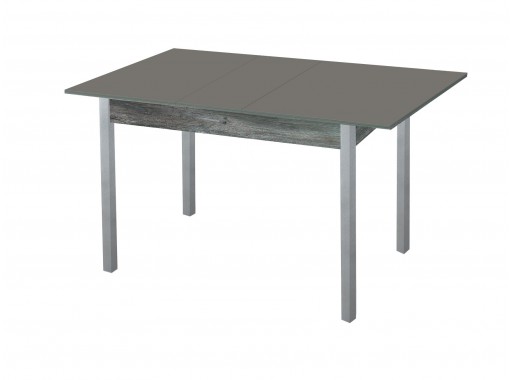 Стол обеденный "Альфа" с фотопечатью графит/сосна пасадена/металлик, ф-ка Система Мебели