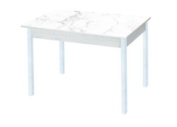 Стол обеденный "Альфа" с фотопечатью бетон/белый мрамор/белый, ф-ка Система Мебели