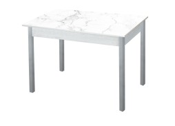 Стол обеденный "Альфа" с фотопечатью бетон/белый мрамор/металлик, ф-ка Система Мебели