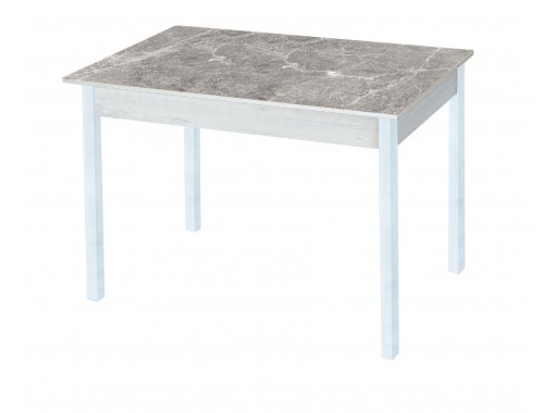 Стол обеденный "Альфа" с фотопечатью бетон/серый мрамор/белый, ф-ка Система Мебели