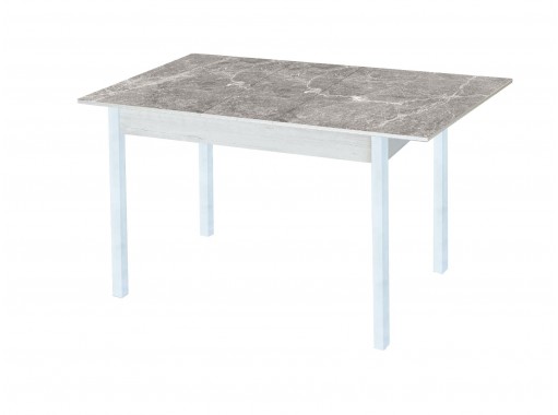 Стол обеденный "Альфа" с фотопечатью бетон/серый мрамор/белый, ф-ка Система Мебели