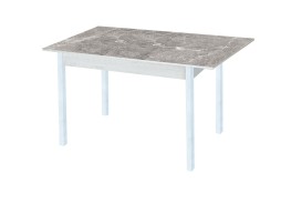 Стол обеденный "Альфа" с фотопечатью бетон/серый мрамор/белый, ф-ка Система Мебели