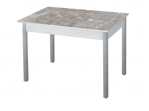 Стол обеденный "Альфа" с фотопечатью бетон/серый мрамор/металлик, ф-ка Система Мебели
