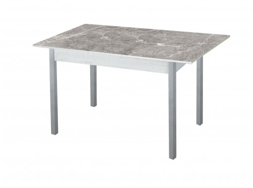 Стол обеденный "Альфа" с фотопечатью бетон/серый мрамор/металлик, ф-ка Система Мебели