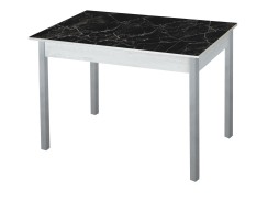 Стол обеденный "Альфа" с фотопечатью бетон/чёрный мрамор/металлик, ф-ка Система Мебели