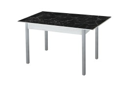 Стол обеденный "Альфа" с фотопечатью бетон/чёрный мрамор/металлик, ф-ка Система Мебели