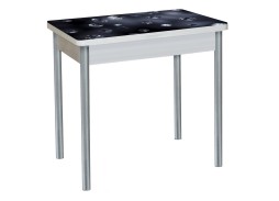 Стол обеденный "Бронкс" с фотопечатью 80*58/116 бетон/кристаллы/металлик, ф-ка Система Мебели