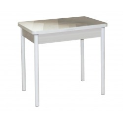 Стол круглый, раздвижной ЛДСП белый, ф-ка Система Мебели