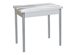 Стол обеденный "Бронкс" с фотопечатью 80*58/116 бетон/текстура 029/металлик, ф-ка Система Мебели