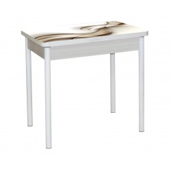 Стол круглый, раздвижной ЛДСП белый, ф-ка Система Мебели