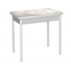 Стол круглый, раздвижной ЛДСП белый, ф-ка Система Мебели