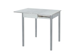Стол обеденный "Глайдер" 70*50/100 белый/ножки металлик, ф-ка Система Мебели