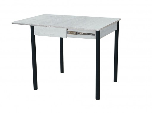 Стол обеденный "Глайдер" 70*50/100 белый/ножки чёрные, ф-ка Система Мебели